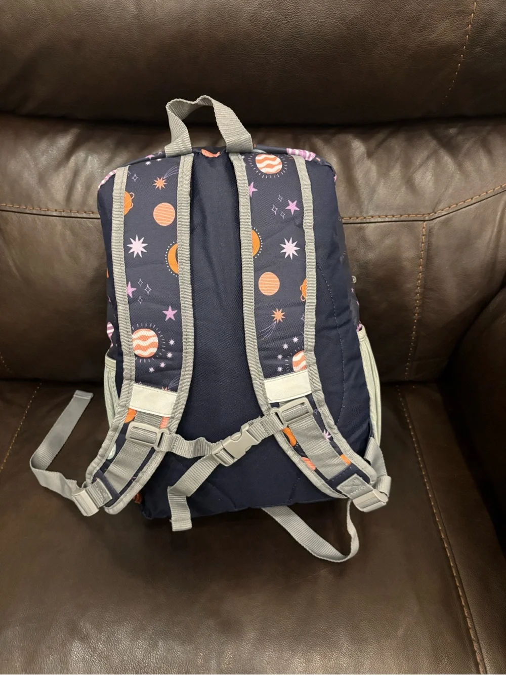 New without tags Cat & Jack Navy Space-Print Kids Backpack with Planet Charm
